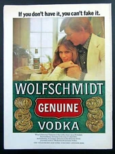1975 WOLFSCHMIDT Genuine Vodka Magazine Ad