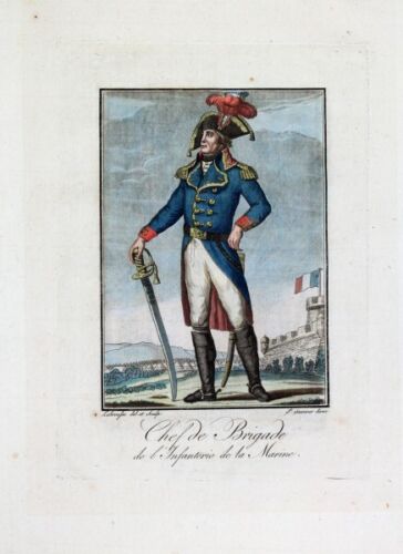 Directoire Révolution française Uniform Marine-Infanterie Säbel Zweispitz Mantel - 第 1/1 張圖片