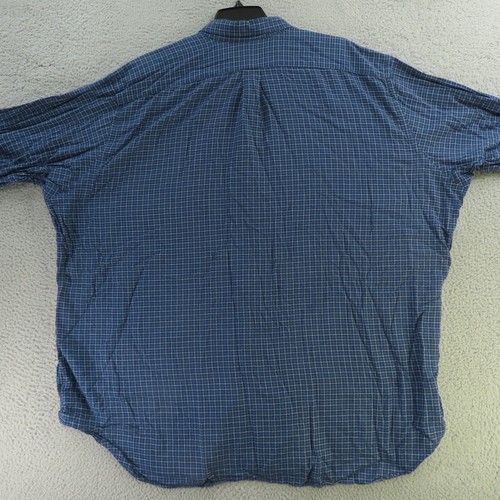 Ralph Lauren Shirt Mens 4XL 4XLT Tall Blue Checked Long Sleeve Button Up Pony - Picture 5 of 7