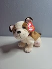 TY Beanie Baby - HUGGINS - The Retired 7" Bulldog (Vintage 2003) New-Mint