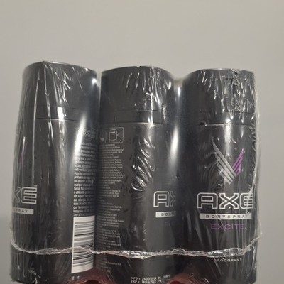 AXE Excite Body Spray 6 Pack for Men, Fragrance, Expiration Date 14/03/2022