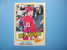 1981/82 O-PEE-CHEE NHL HOCKEY CARD #91 JIM KORN ROOKIE RC VG+ AUTO AUTOGRAPH OPC