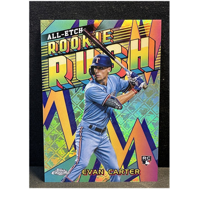 Topps 2024 Chrome Logofractor All-Etch Rookie Rush Evan Carter Rangers #CERL-7