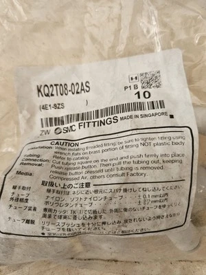 SMC KQ2T08-02AS KQ2, One-touch Fitting, for Metric Size Tube, M/R/Rc Connection Thread, KQ2T08-02AS — Couplings & Fittings