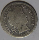 1896 P Barber Dime 10C cents Coin Silver