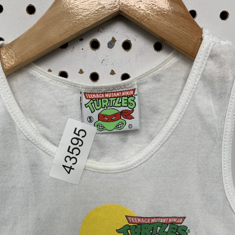 VTG 90s Teenage Mutant Ninja Turtles Tank Top White Child Small Sleeveless 12x16 - Image 4 of 4