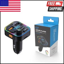 Bluetooth 5.3 FM Transmitter Car Radio Adapter AUX PD 20W Fast Charger Handsfree