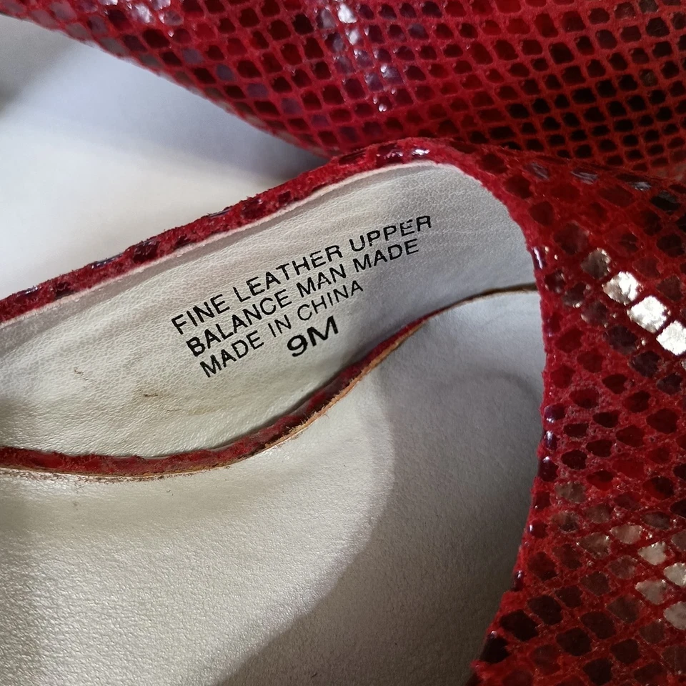 Mujer Talla 9M Glacee Rojo Borgoña Tacones Sin Cordones Imitación Piel de Serpiente Patrón  Foto 3 de 4