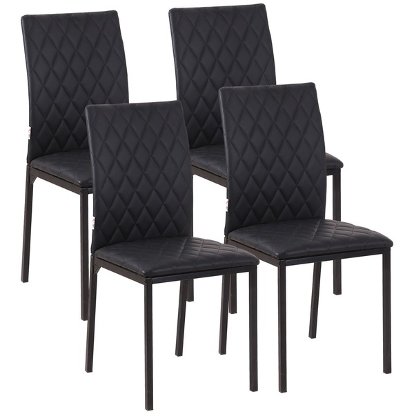 Esszimmerstuhl, 4Er-Set Essstuhl, Gepolsterte EsszimmerstüHle Aus Kunstleder-image