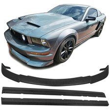 Front Bumper Lip Spoiler Side Skirt For 05-09 Ford Mustang Gt V8 Black Pu Cv2
