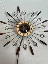 Vintage MCM Atomic Starburst Wall Clock by United Model 79 Works MCM Retro 1950s