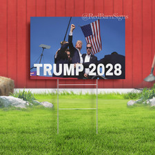 Trump 2028 Indoor Outdoor Yard Sign with metal stakes