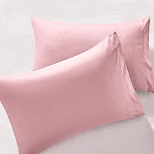 2Pcs Brushed Microfiber Standard Pillowcases - 20 X 26 Inch, Dusty Pink Pillow C