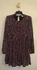Melrose and Market Tiered Floral Print Dress 3/4 Sleeve Lined Womens S Small New