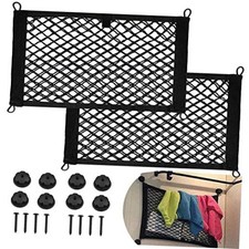 2 Pack Small Cargo Net Pocket Storage Mesh Net Elastic 18 x 9.8 Inches