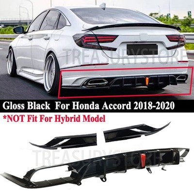 For Honda Accord 10th Gen 2018-2020 Rear Bumper Diffuser W/LED Corner Apron Spat