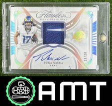 Puka Nacua 2024 Panini Flawless 13/20 Auto Gloves Silver Rams Patch