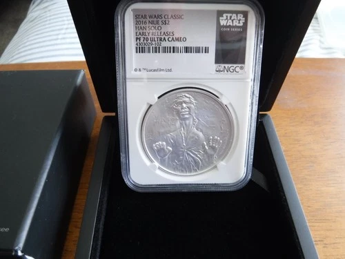 2016 NIUE S$2 Han Solo Star Wars 1Oz Silver Coin NGC PF 70 Ultra Cameo DISNEY