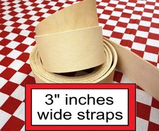 3" Vegetable Tanned Tooling Leather Belt Blanks, Straps. Select Size.