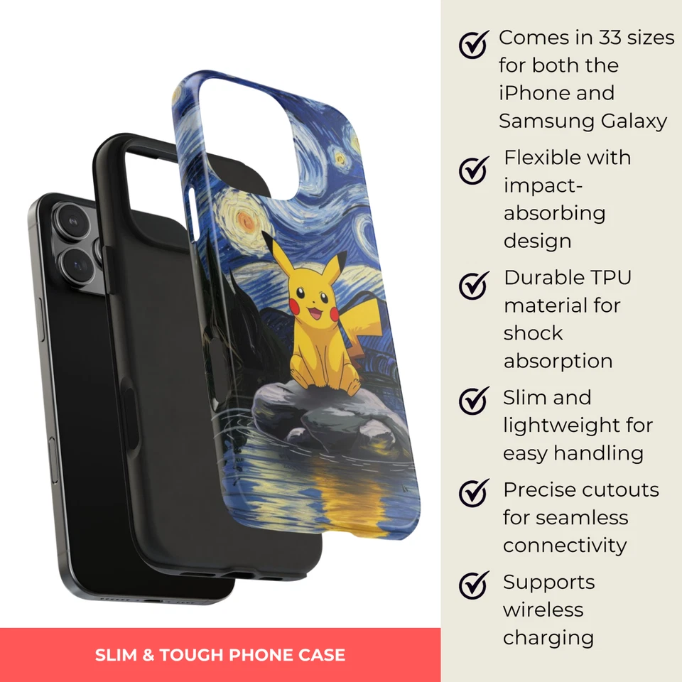 Funda para teléfono Vincent Van Gogh Noche estrellada iPhone Samsung Galaxy Foto 2 de 4