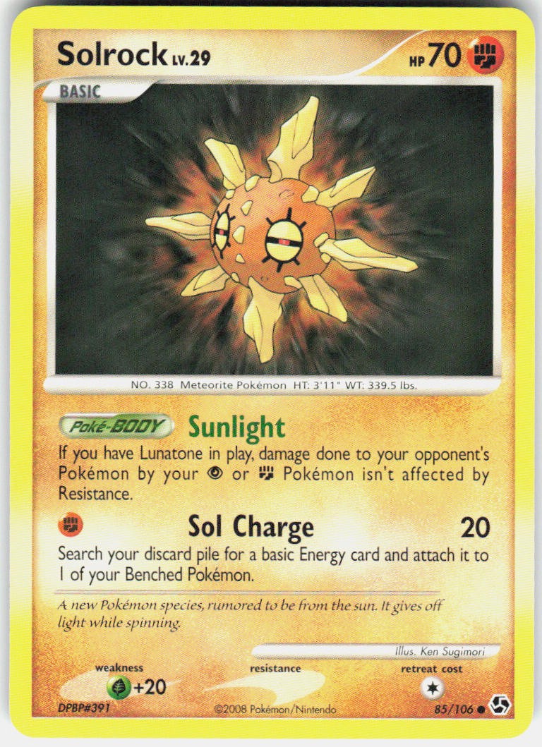 Solrock 85/106 Common Great Encounters Pokemon Near Mint