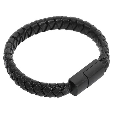 Black Type C Charger Cable with Braided Wristband for Portable Charging