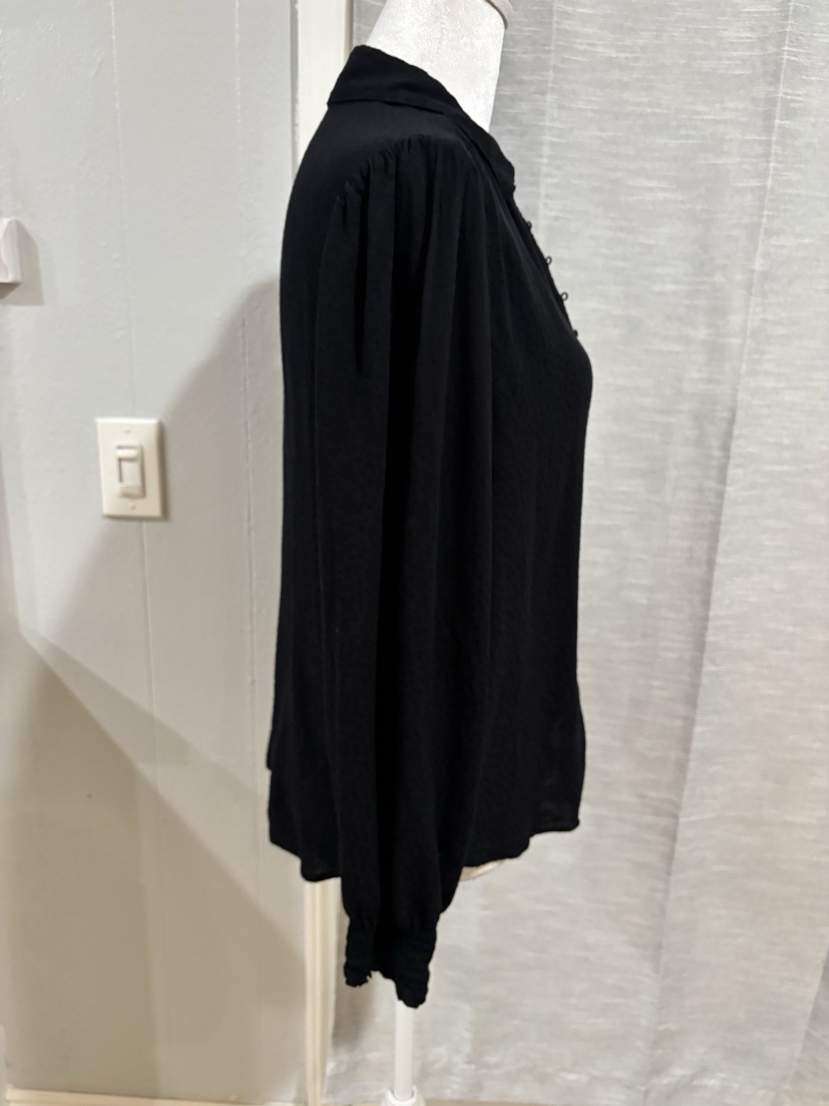 Express Women's Black Collared Button Front Long … - image 5