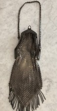 VINTAGE 1920  s VICTORIAN SILVER ELEGANT CHAINMAIL PURSE Art Deco