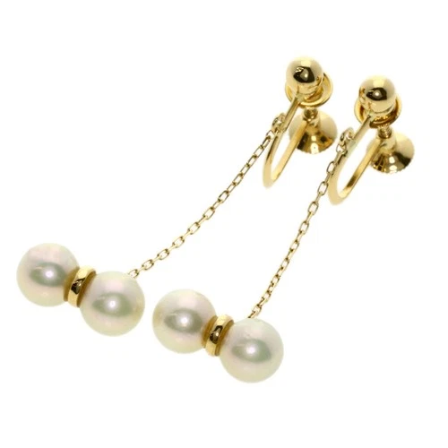 TASAKI  Drop Pearl Earring K18 Yellow Gold  Ladies [Used]