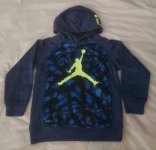Jordan Jumpman Boy's Blue Camo Therma-Fit Pullover Hoodie Size Youth Medium 5-6