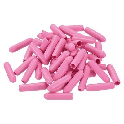 100pcs Rubber End Caps 3mm(1/8'') ID Screw Thread Protectors Pink