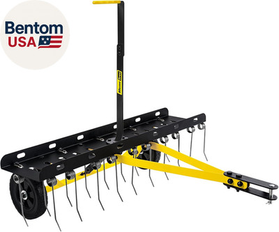 Tow behind Dethatcher, Pull behind Lawn Dethatcher with Spring Steel Tines, Gras
