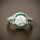 Antique Art Deco 3.20 Ct White Diamond Vintage Wedding Ring 14K White Gold FN