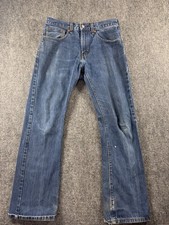 Vintage Levis 517 Bootcut Jeans Mens 31x32 Blue Distressed Faded Denim USA Style