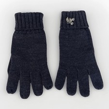Disney Parks Mickey Mouse Emblem Winter Warm Adult Gloves Fuzzy Dark Grey