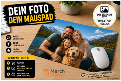 Mauspad mit Foto Personalisiert bedruckt 23,5x20 cm Logo Individuelles Mousepad