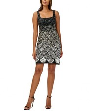 New $279 Adrianna Papell  Women's Short Sleeveless Round Neck Shift Dress A3534