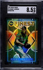 1995 Topps Finest Refractor Randy Johnson #76 Seattle Mariners SGC 8.5 NM-MT+
