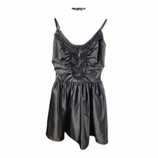 Vintage Jessica McClintock Cocktail Mini Dress Black Size 5 USA Party Datenight