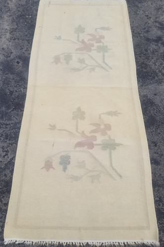 Vintage Traditional Handmade Beautiful Floral Kilim Floor Rug Carpet 158x77 cm