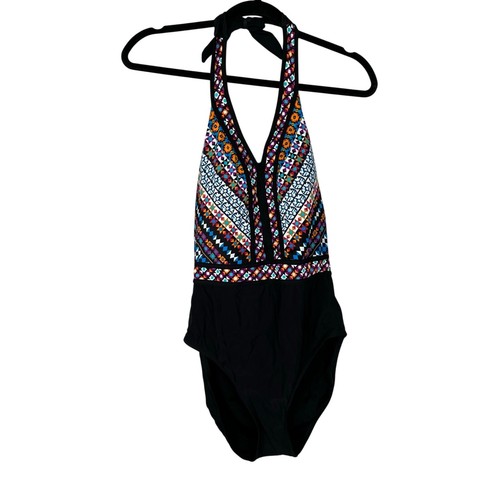 Maillot De Bain Une Pièce KECHIKA - Modèle Halter, Motif Géométrique Multicolore, Neuf Avec étiquettes