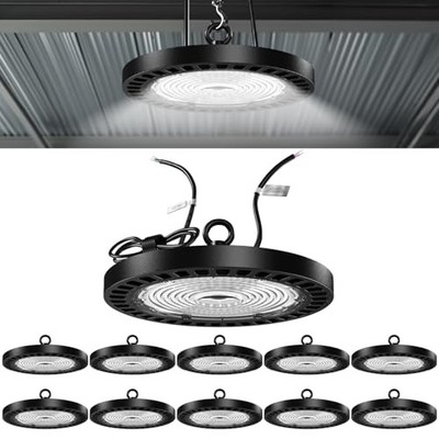 Sunco 10 Pack UFO LED High Bay Light, 150W, 21000 Lumens 5000K 100-277V Dimmable