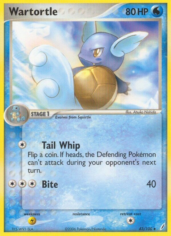 Wartortle - 043/100 (43/100) Uncommon NM CG Crystal Guardians Pokemon TCG