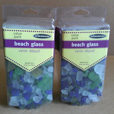 Milestones Mosaic Stained Glass 20oz. Value Pack Beach Glass 2-packs NIB 