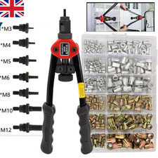 300Pcs Rivet Nut Kit Riveter Gun Heavy Duty Riveting Rivets Nutsert Tools Rivnut