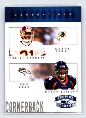 2005 Donruss Throwback Threads #G-12 Deion Sanders / Champ Bailey  #/100