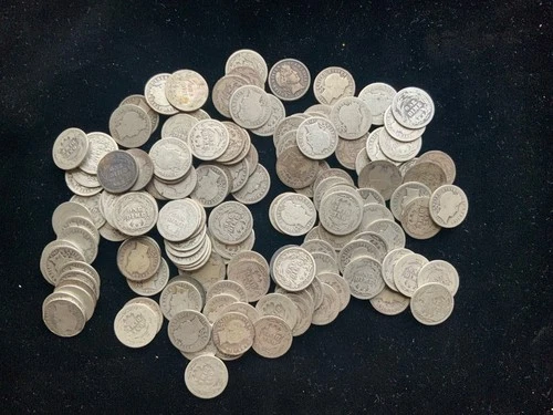 Barber Dimes Lot Of 142 Coins Various Years And grades