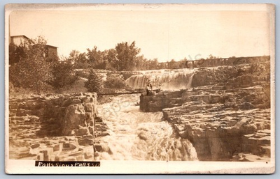 #ad K46 Sioux Falls South Dakota Postcard RPPC c1910 Waterfall River Falls 341 $18.40