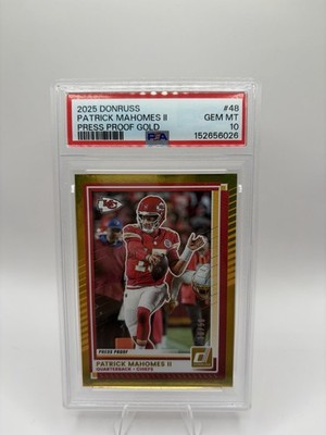 2025 Panini Donruss Patrick Mahomes II Press Proof Gold /50 PSA 10 Chiefs POP 2