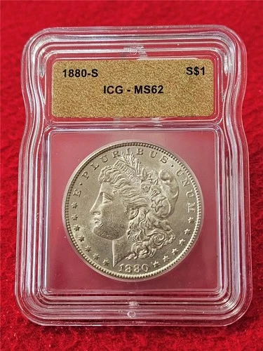 1880-S  MORGAN SILVER DOLLAR  ICG  MS 62                                 #T1747